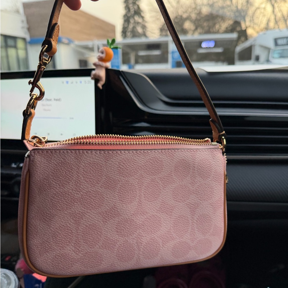 Coach Pink Signature Mini Wristlet Shoulder Bag - Picture 4 of 5